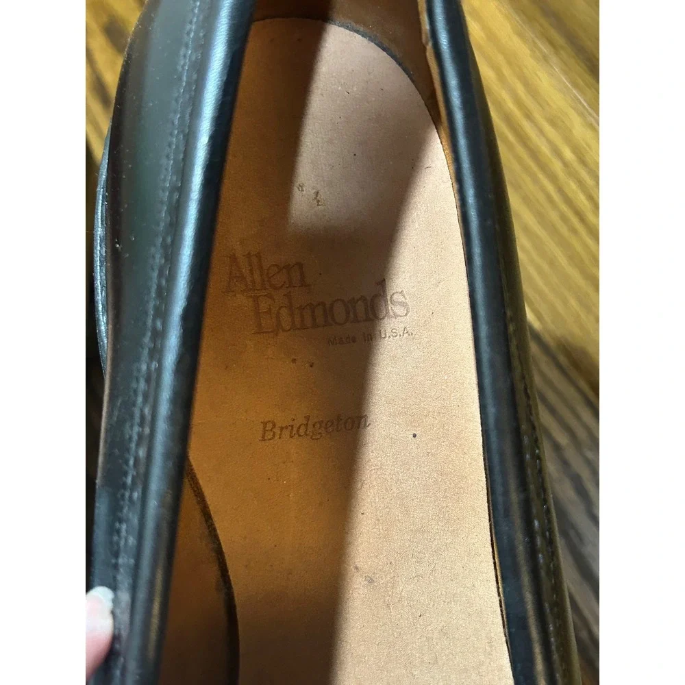 Vintage Allen Edmonds Bridgeton 5009 Mens 11 D Black Kiltie Tassel Loafers USA